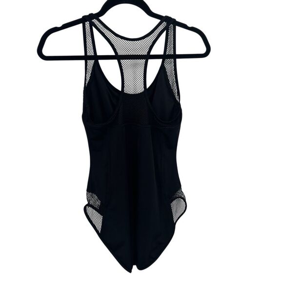 Michael Kors Sheer Panel One Piece Swimsuit Black Size 12 - Picture 1 of 9